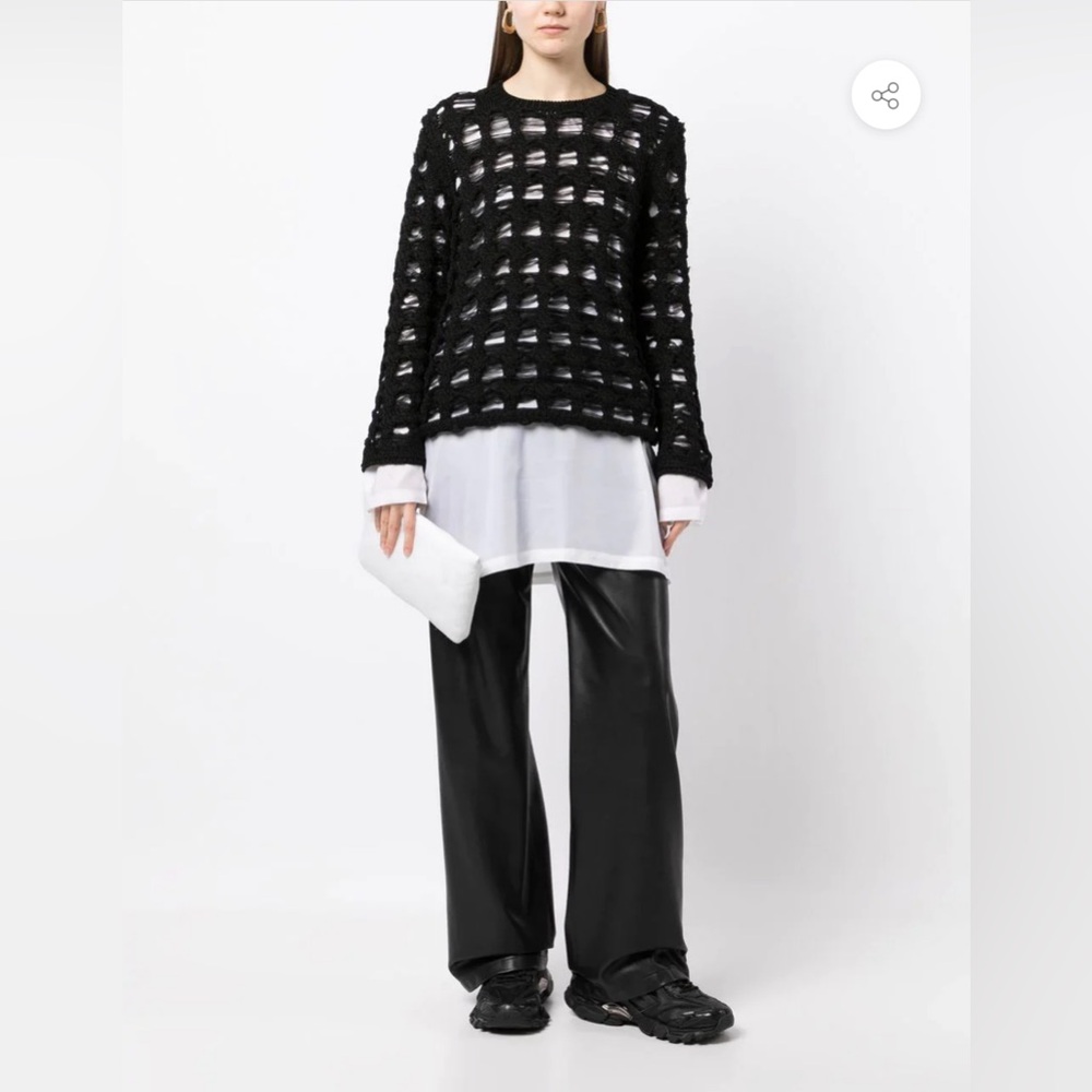 Comme des Garçon NWT$515 2023 Unisex Loose Knit Sweater with Exaggerated Lining